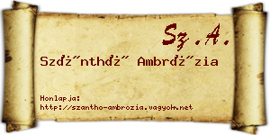 Szánthó Ambrózia névjegykártya